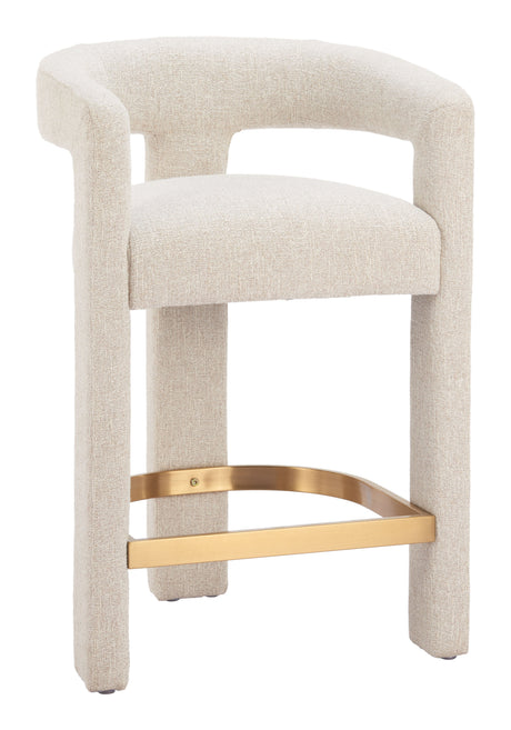 Saiko Beige Barstool by Zuomod at Eve Furniture