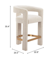 Saiko Beige Barstool by Zuomod at Eve Furniture