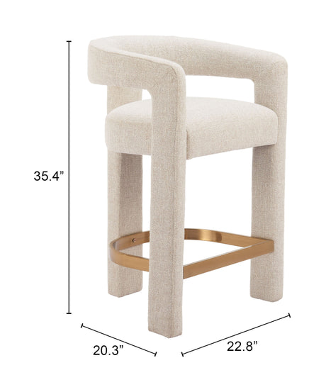 Saiko Beige Barstool by Zuomod at Eve Furniture