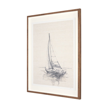 Sail Away I by Mercana Studio a Hand Embellished Framed Art Print Matted under Glass by Mercana at Eve Furniture