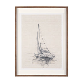Sail Away I by Mercana Studio a Hand Embellished Framed Art Print Matted under Glass by Mercana at Eve Furniture