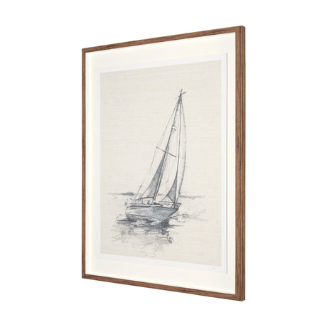 Sail Away II by Mercana Studio a Hand Embellished Framed Art Print Matted under Glass by Mercana at Eve Furniture