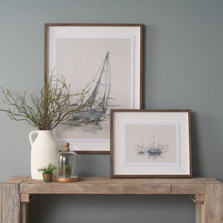 Sail Away II by Mercana Studio a Hand Embellished Framed Art Print Matted under Glass by Mercana at Eve Furniture