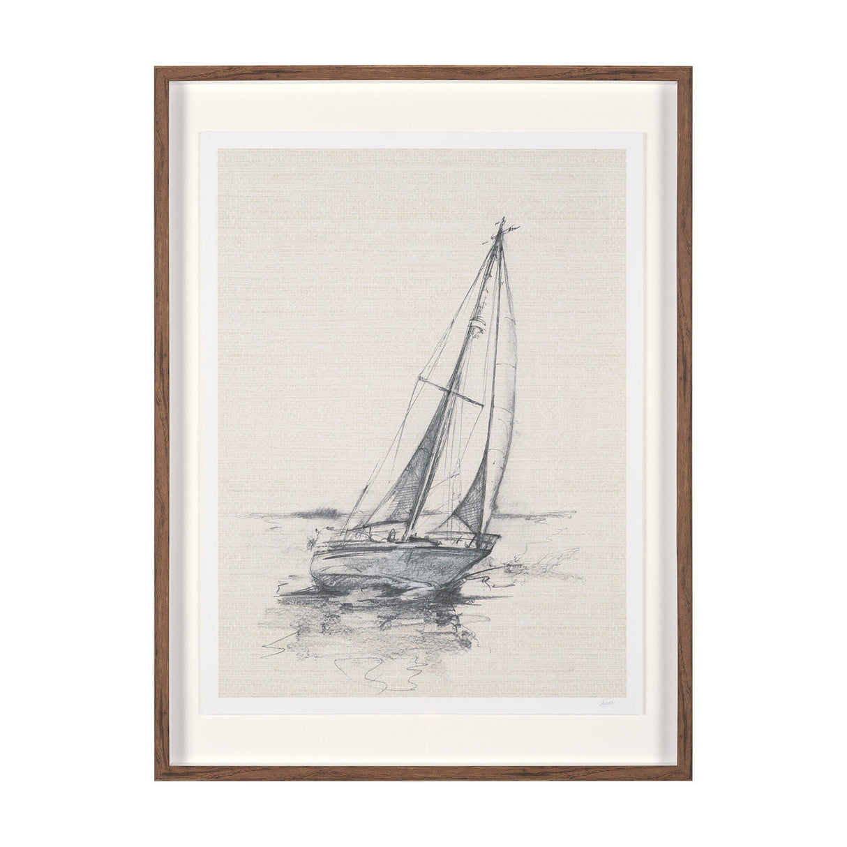 Sail Away II by Mercana Studio a Hand Embellished Framed Art Print Matted under Glass by Mercana at Eve Furniture