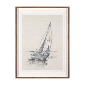 Sail Away II by Mercana Studio a Hand Embellished Framed Art Print Matted under Glass by Mercana at Eve Furniture