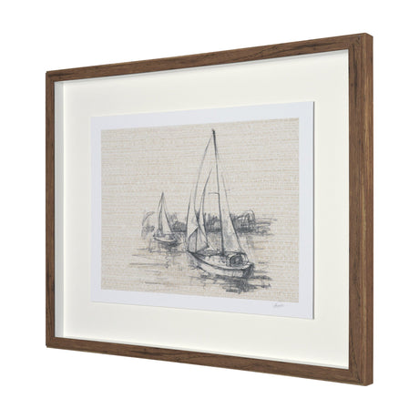Sail Away III by Mercana Studio a Hand Embellished Framed Art Print Matted under Glass by Mercana at Eve Furniture