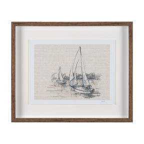 Sail Away III by Mercana Studio a Hand Embellished Framed Art Print Matted under Glass by Mercana at Eve Furniture