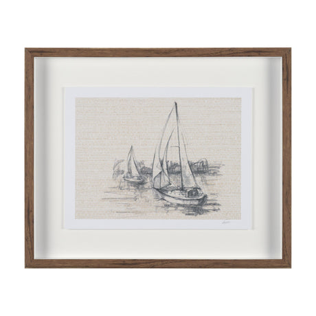 Sail Away III by Mercana Studio a Hand Embellished Framed Art Print Matted under Glass by Mercana at Eve Furniture