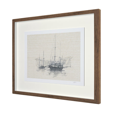 Sail Away IV by Mercana Studio a Hand Embellished Framed Art Print Matted under Glass by Mercana at Eve Furniture