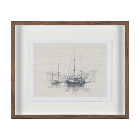 Sail Away IV by Mercana Studio a Hand Embellished Framed Art Print Matted under Glass by Mercana at Eve Furniture