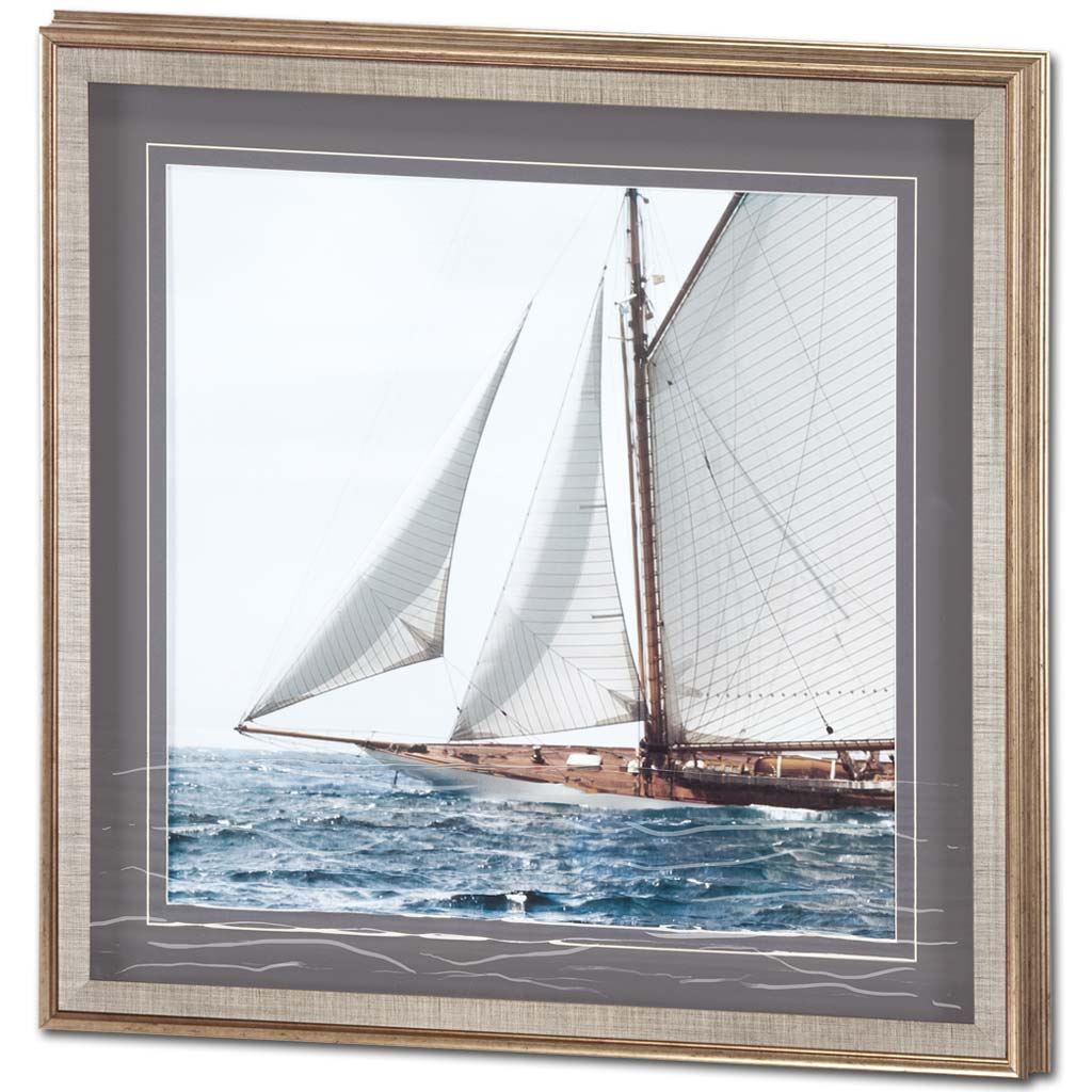 Sailing South by Jorge Llovet a Hand Embelished Textured Framed Photo Art Print Matted under Glass by Mercana at Eve Furniture