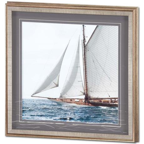 Sailing South by Jorge Llovet a Hand Embelished Textured Framed Photo Art Print Matted under Glass by Mercana at Eve Furniture