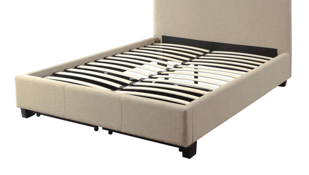 Saint Pierre Upholstered Platform Storage Bed in Toast Linen by Modus Furniture at Eve Furniture