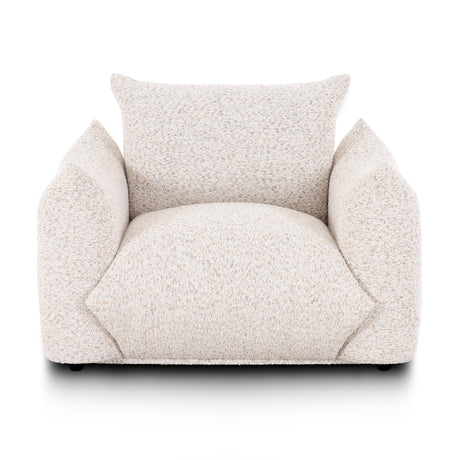 Saint Tropez Nubby Fabric Armchair in Sand by TOV Furniture at Eve Furniture