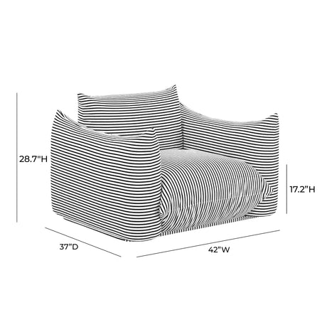 Saint Tropez Striped Stuffed Indoor / Outdoor Armchair by TOV Furniture at Eve Furniture