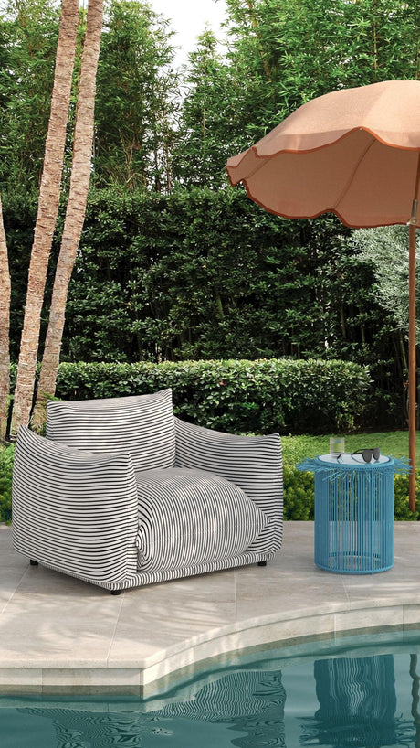 Saint Tropez Striped Stuffed Indoor / Outdoor Armchair by TOV Furniture at Eve Furniture