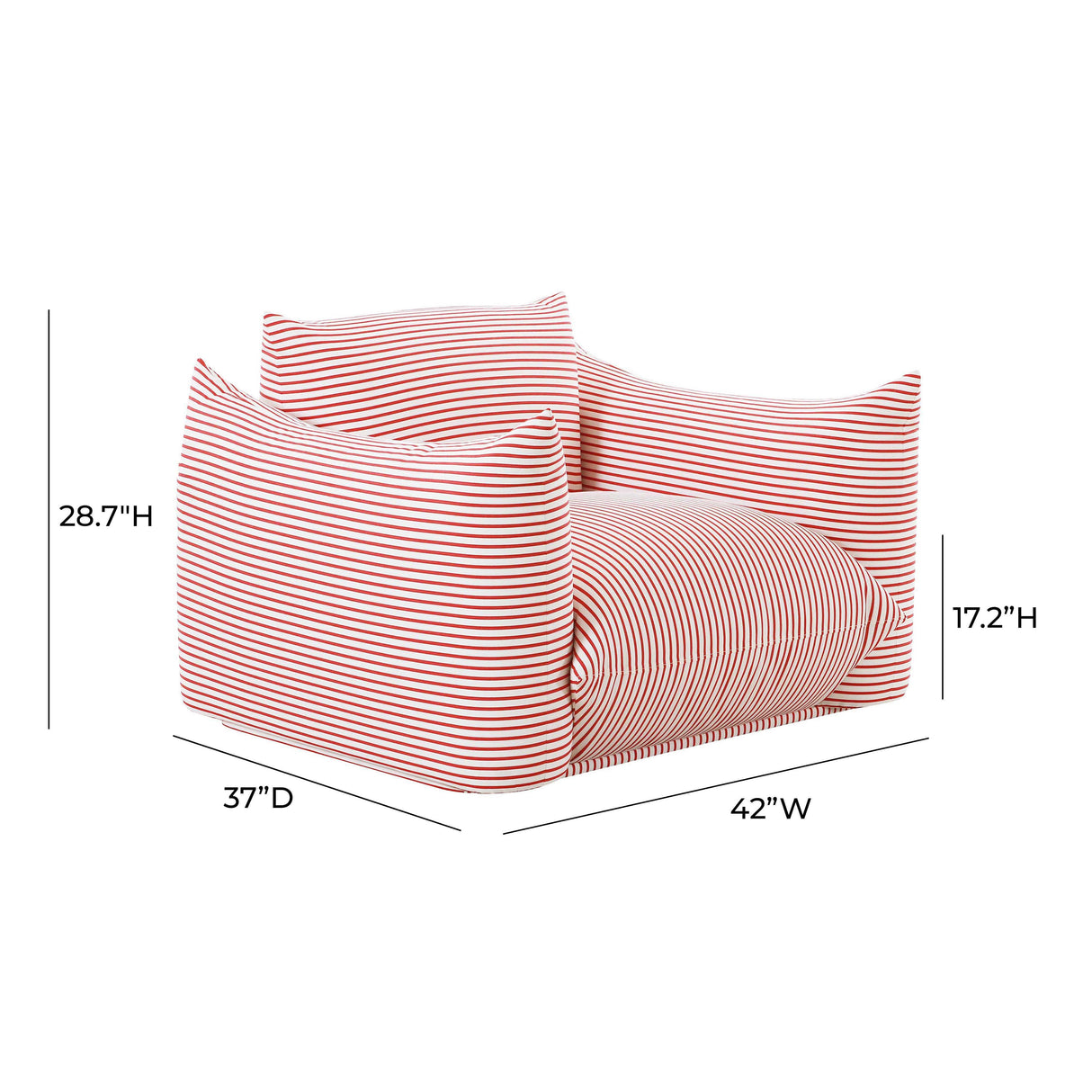 Saint Tropez Striped Stuffed Indoor / Outdoor Armchair by TOV Furniture at Eve Furniture