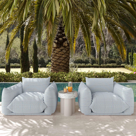 Saint Tropez Striped Stuffed Indoor / Outdoor Armchair by TOV Furniture at Eve Furniture