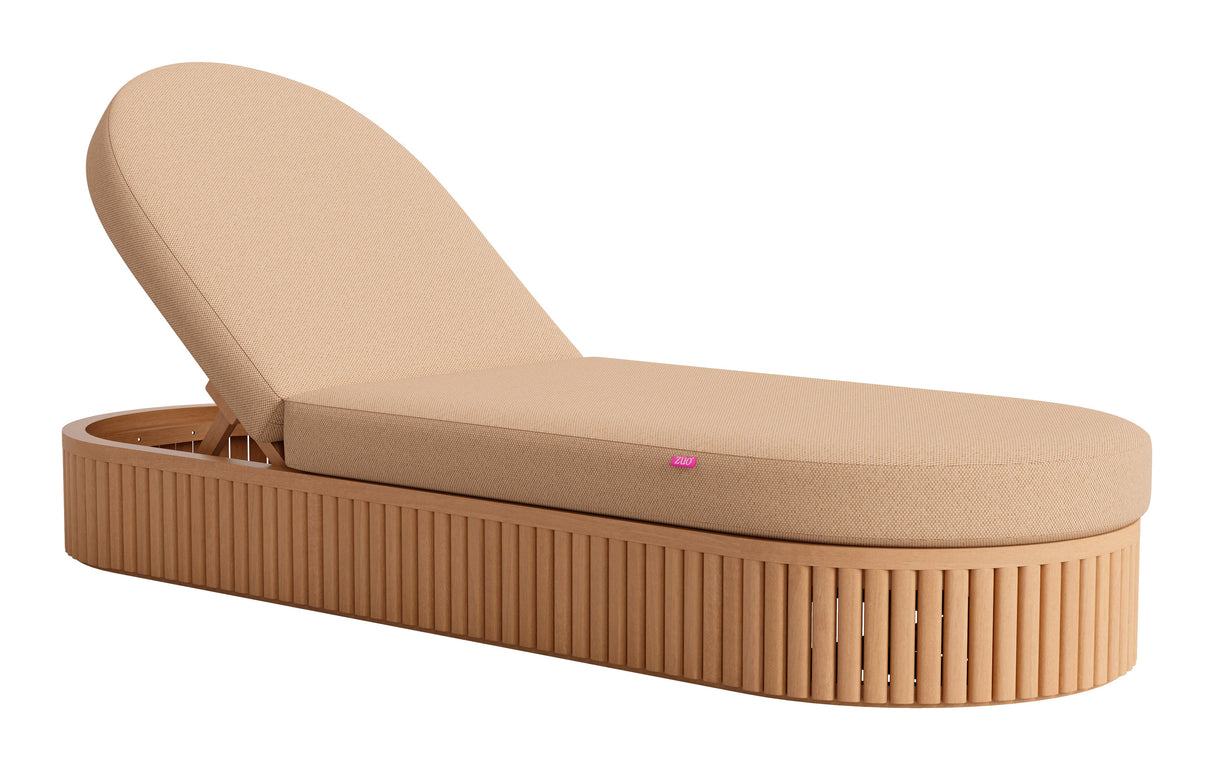 Sakina Brown Outdoor Chaise Lounge by Zuomod at Eve Furniture
