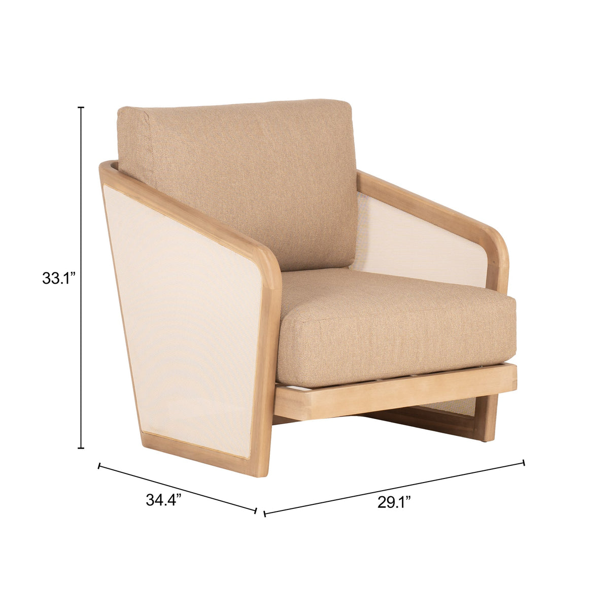 Sakina Brown Outdoor Lounge Chair by Zuomod at Eve Furniture