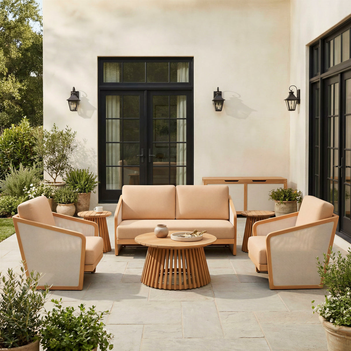 Sakina Brown Outdoor Lounge Chair by Zuomod at Eve Furniture