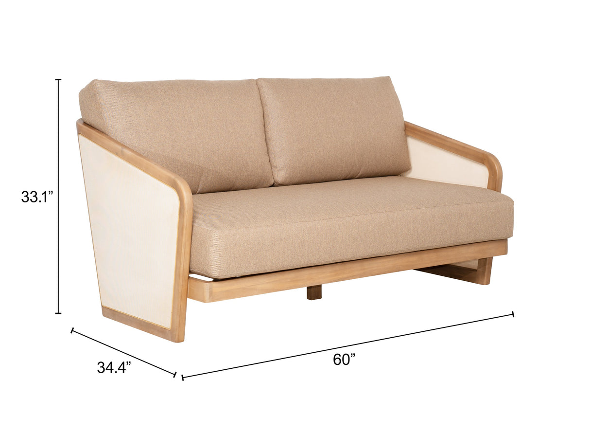 Sakina Brown Outdoor Sofa by Zuomod at Eve Furniture
