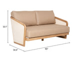 Sakina Brown Outdoor Sofa by Zuomod at Eve Furniture