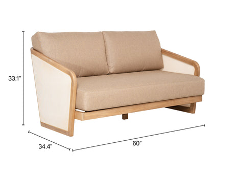 Sakina Brown Outdoor Sofa by Zuomod at Eve Furniture