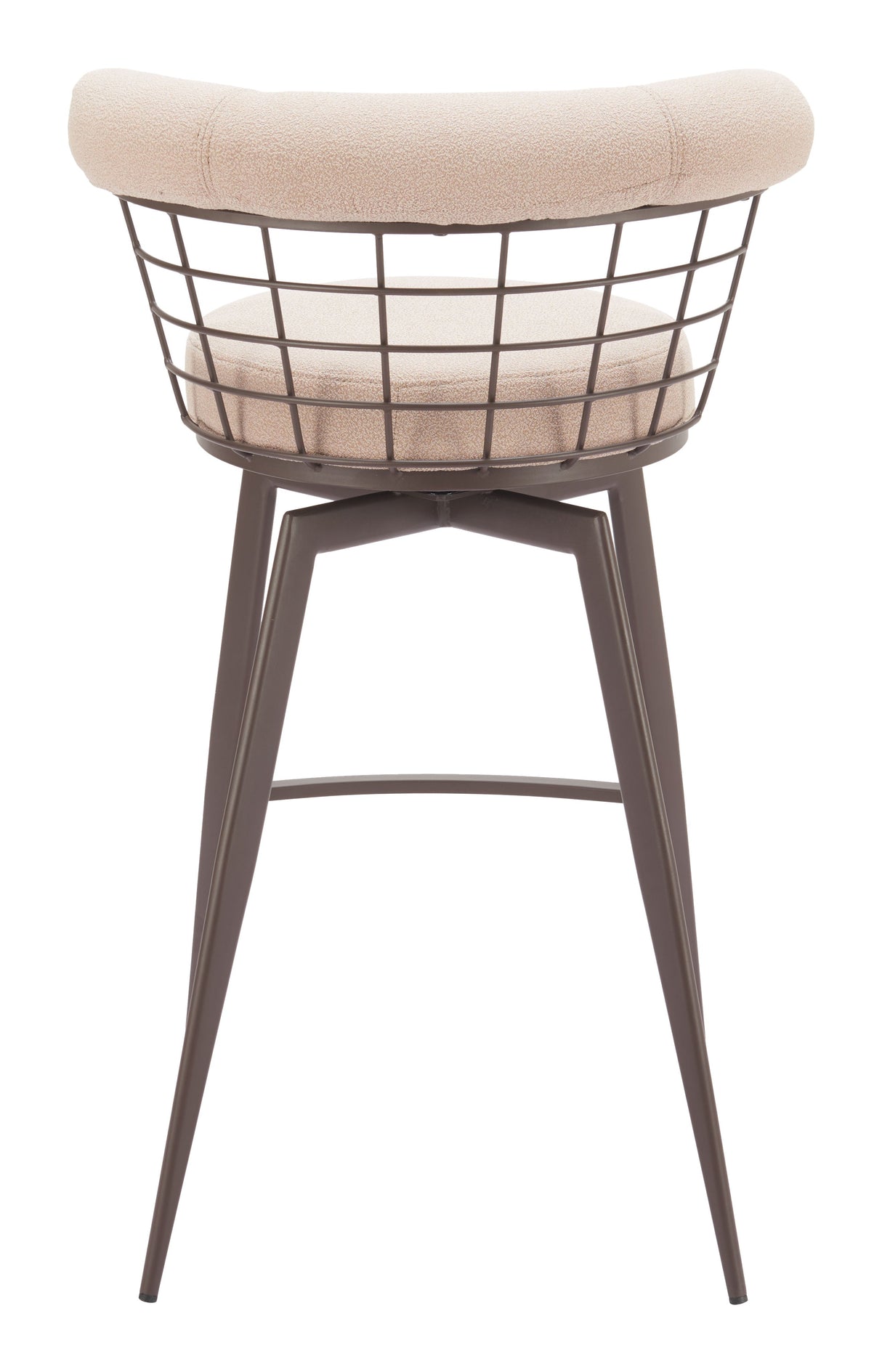 Saku Beige & Brown Swivel Barstool by Zuomod at Eve Furniture