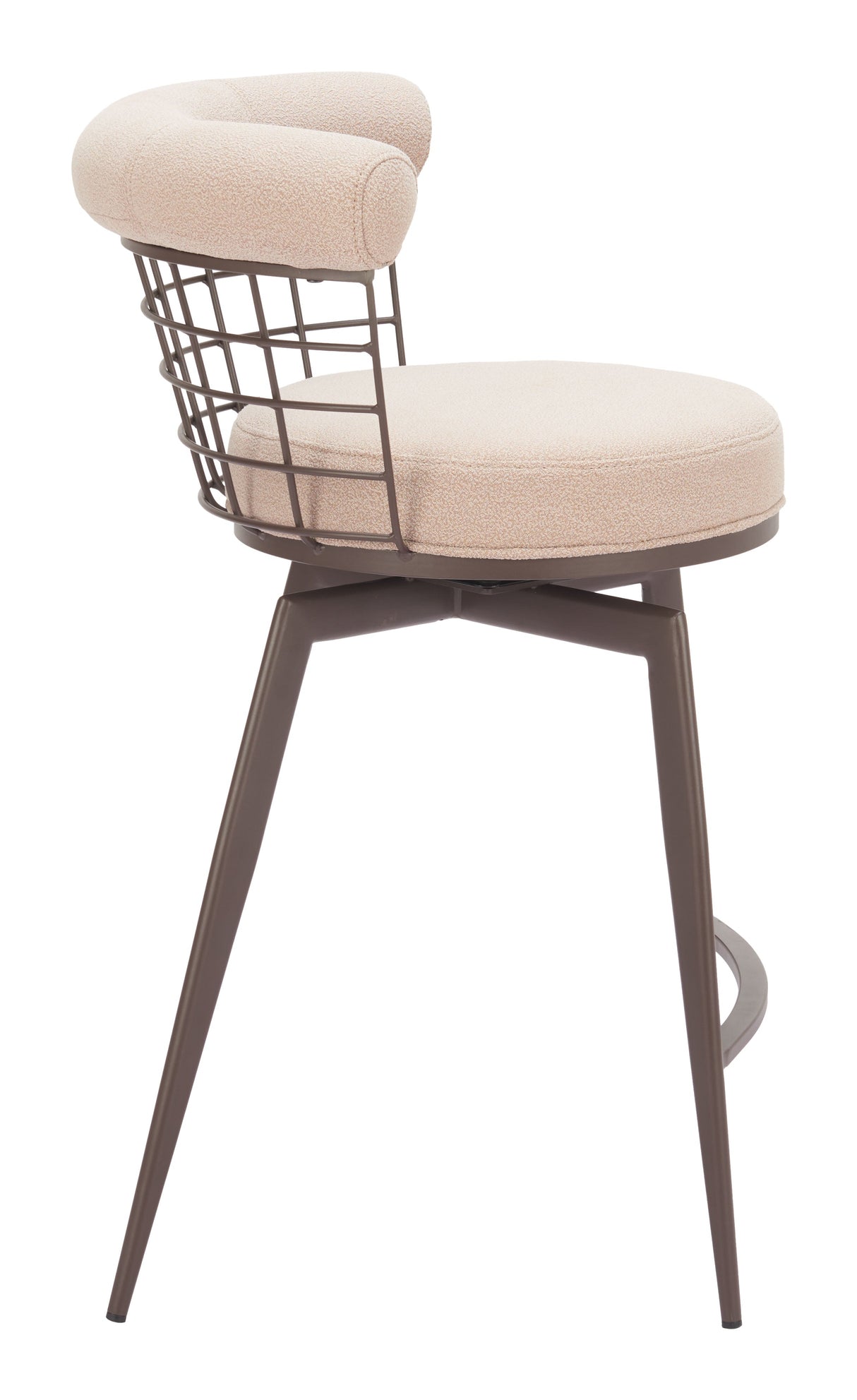 Saku Beige & Brown Swivel Counter Stool by Zuomod at Eve Furniture