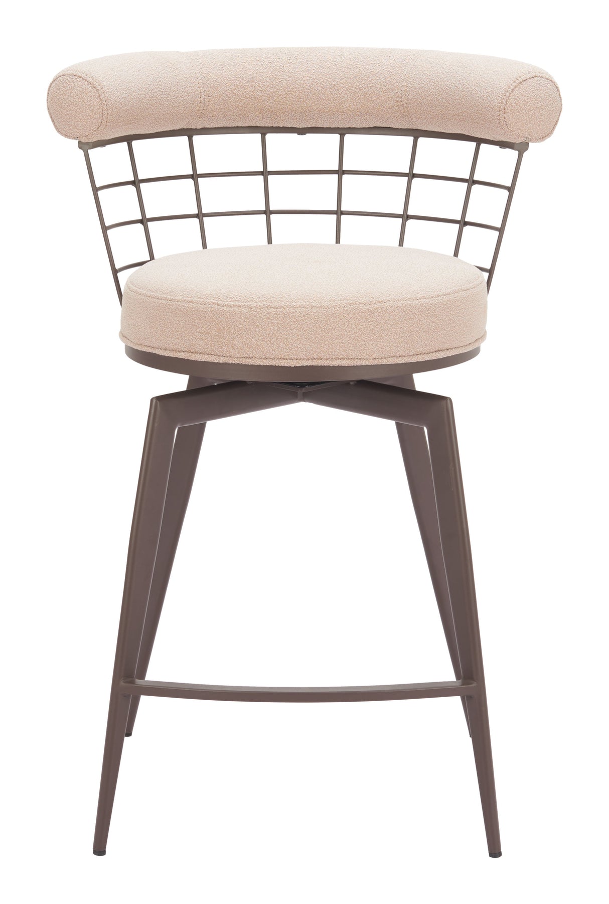 Saku Beige & Brown Swivel Counter Stool by Zuomod at Eve Furniture