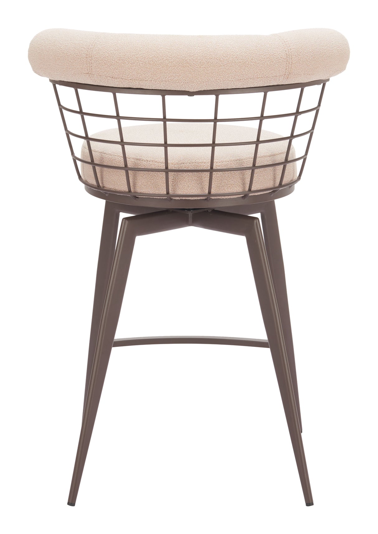 Saku Beige & Brown Swivel Counter Stool by Zuomod at Eve Furniture