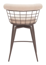 Saku Beige & Brown Swivel Counter Stool by Zuomod at Eve Furniture