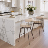 Saku Beige & Brown Swivel Counter Stool by Zuomod at Eve Furniture