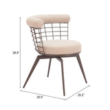 Saku Beige & Brown Swivel Dining Chair by Zuomod at Eve Furniture
