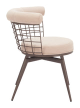 Saku Beige & Brown Swivel Dining Chair by Zuomod at Eve Furniture