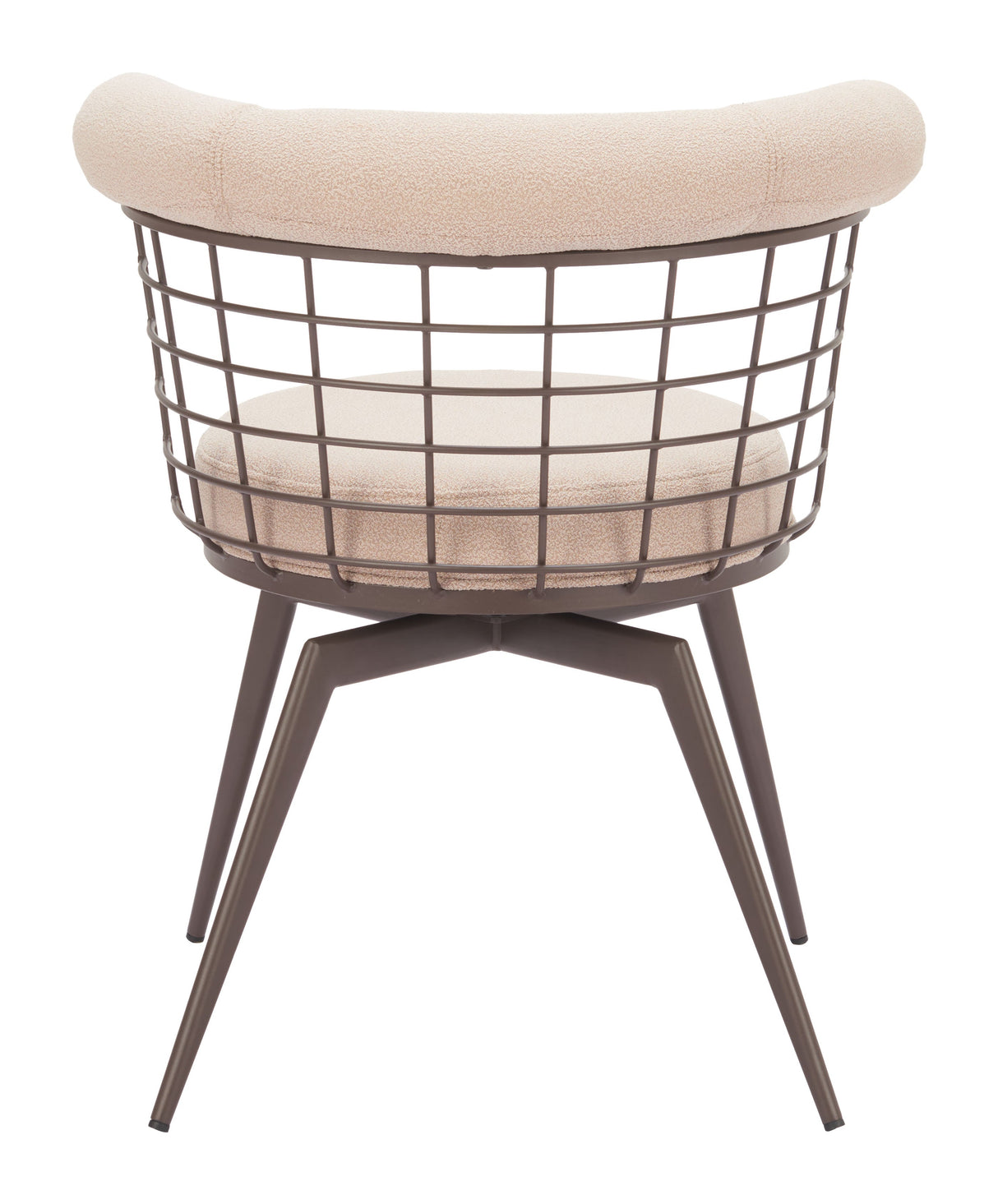 Saku Beige & Brown Swivel Dining Chair by Zuomod at Eve Furniture