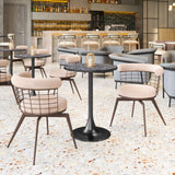 Saku Beige & Brown Swivel Dining Chair by Zuomod at Eve Furniture