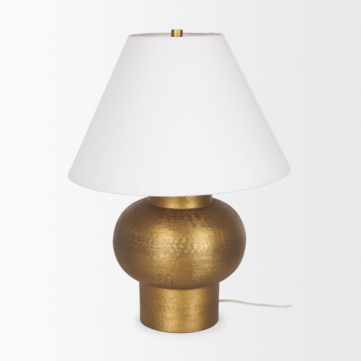 Salaah Antique Gold Brushed Metal w/ Cream Shade Table Lamp by Mercana at Eve Furniture