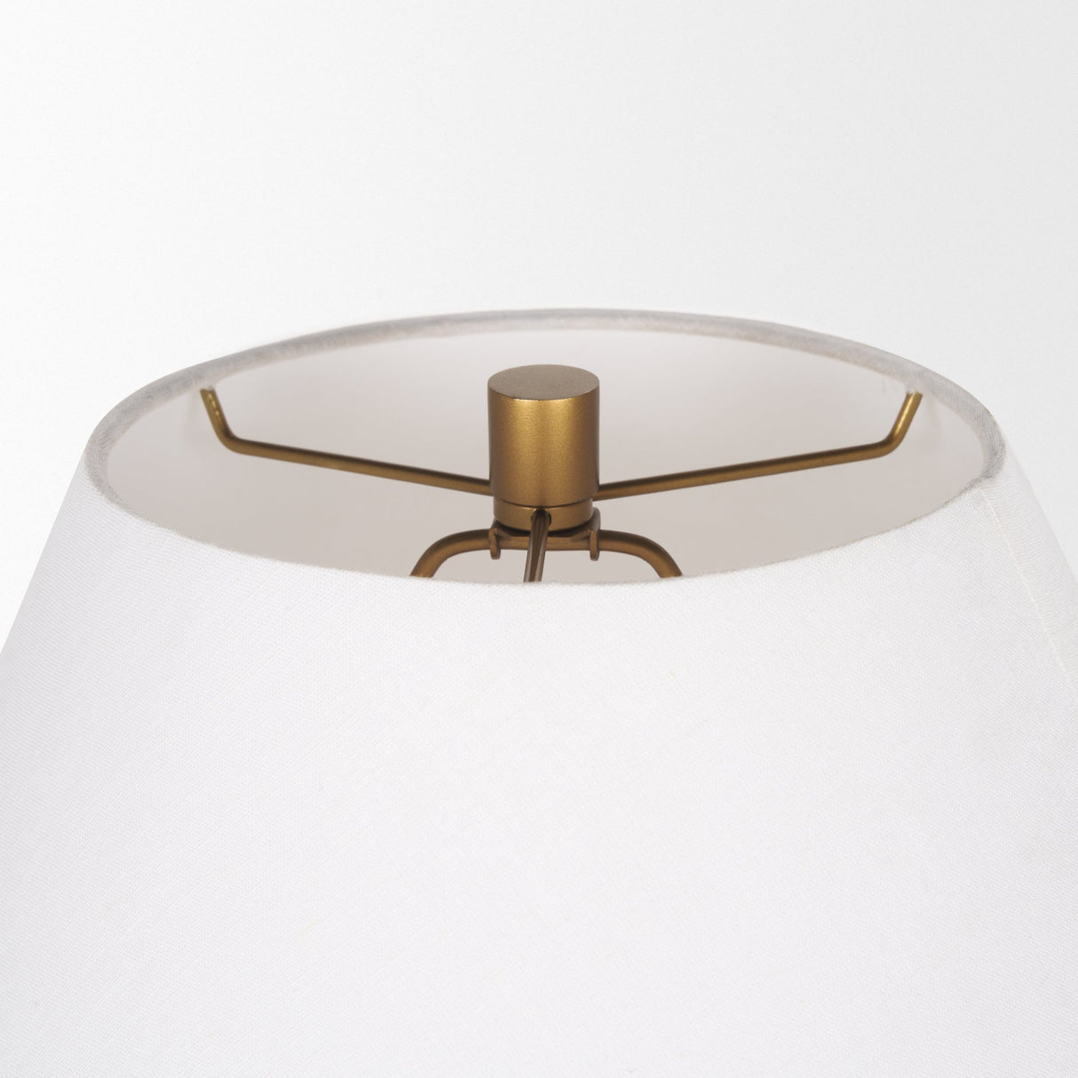 Salaah Antique Gold Brushed Metal w/ Cream Shade Table Lamp by Mercana at Eve Furniture