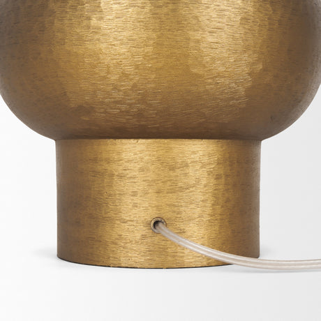 Salaah Antique Gold Brushed Metal w/ Cream Shade Table Lamp by Mercana at Eve Furniture
