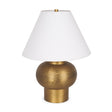 Salaah Antique Gold Brushed Metal w/ Cream Shade Table Lamp by Mercana at Eve Furniture