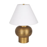 Salaah Antique Gold Brushed Metal w/ Cream Shade Table Lamp by Mercana at Eve Furniture