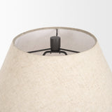 Salaah Black Brushed Metal w/ Beige Shade Table Lamp by Mercana at Eve Furniture