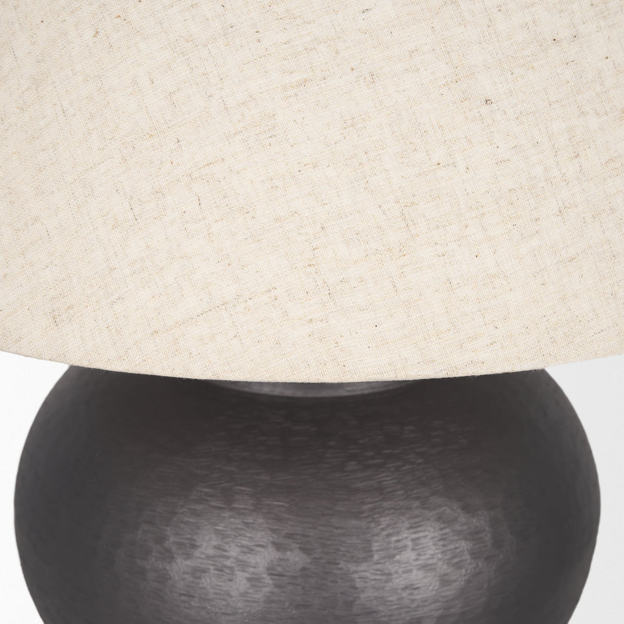 Salaah Black Brushed Metal w/ Beige Shade Table Lamp by Mercana at Eve Furniture