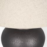 Salaah Black Brushed Metal w/ Beige Shade Table Lamp by Mercana at Eve Furniture