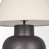 Salaah Black Brushed Metal w/ Beige Shade Table Lamp by Mercana at Eve Furniture