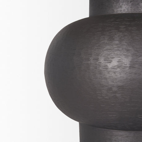 Salaah Black Brushed Metal w/ Beige Shade Table Lamp by Mercana at Eve Furniture