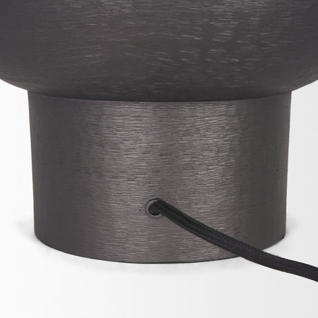 Salaah Black Brushed Metal w/ Beige Shade Table Lamp by Mercana at Eve Furniture