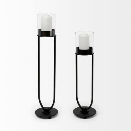 Salah I Small Black Iron Table Candle Holder by Mercana at Eve Furniture